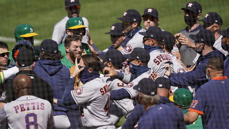 Brawl Breaks Out During Oakland A's & Houston Astros Game