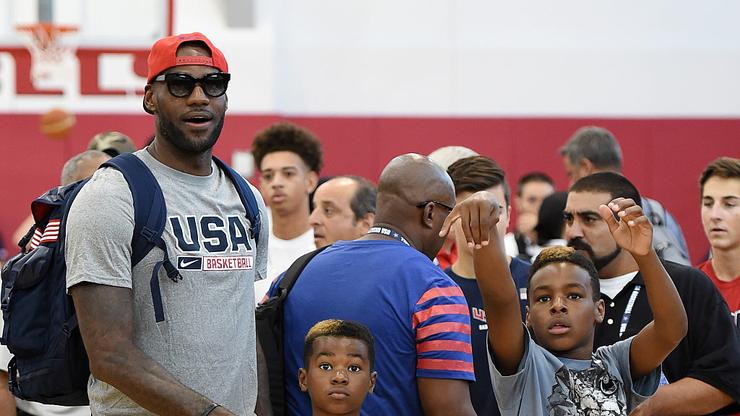 LeBron James Watches His Youngest Son Bryce Dunk For The First Time