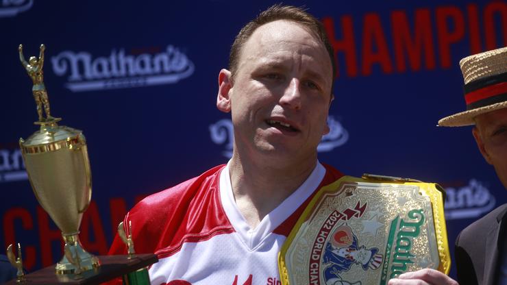 Joey Chestnut Puts Man In Headlock, Wins Hot Dog Eating Contest Anyway